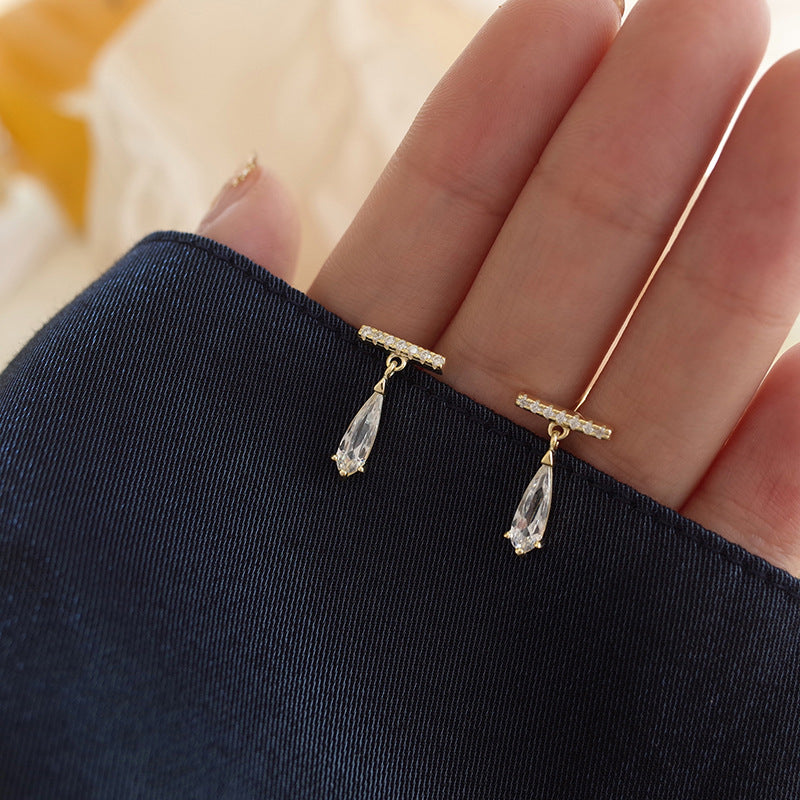 Simple Bright One Word Earring Temperament Earring